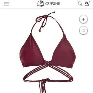 Cupshe burgundy bathing suit top!